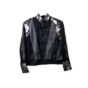 Kaptain Bubble Mechanic Genuine Embroidered Leather Jacket size Large